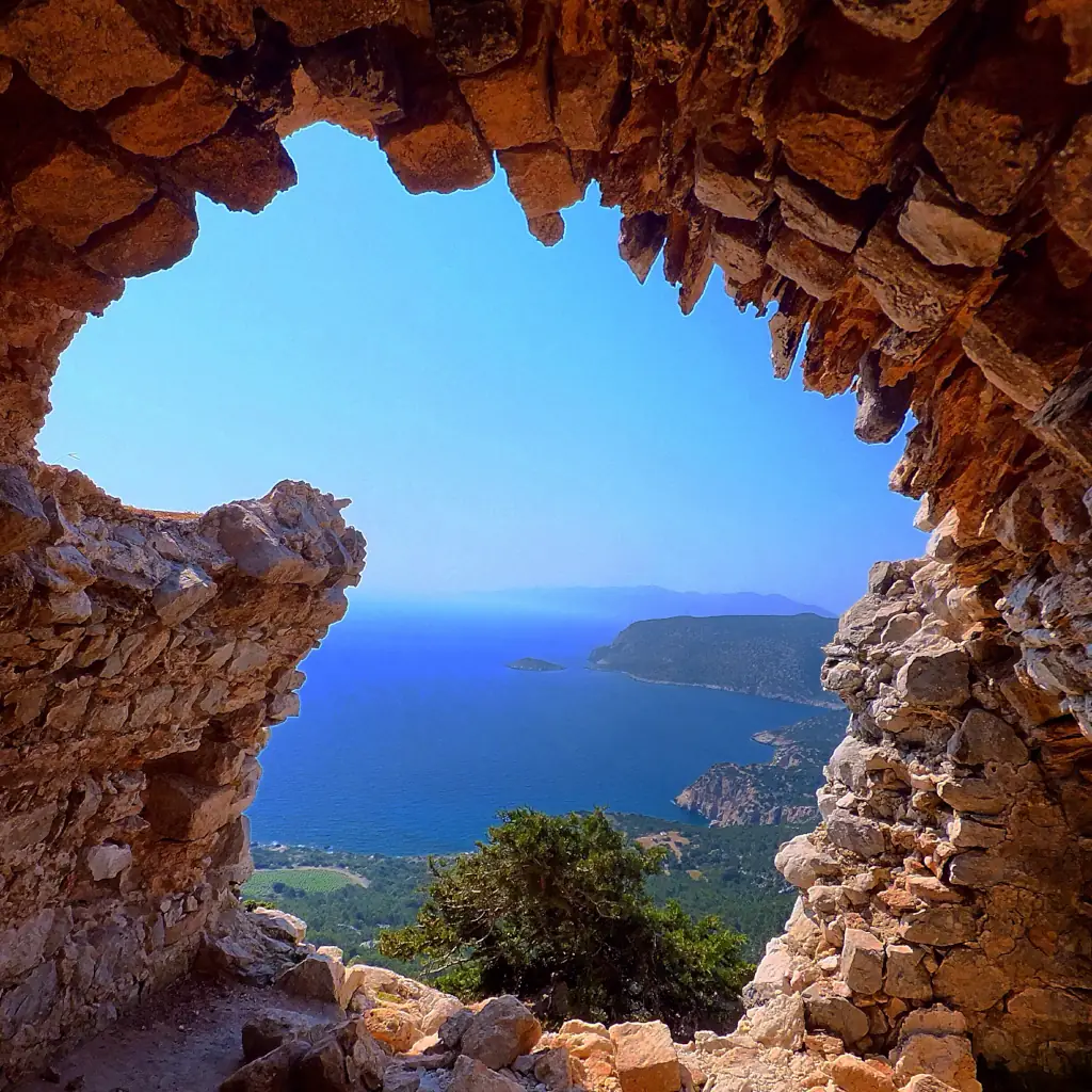 Gerahmte Ansicht Rhodos Insel Griechenland