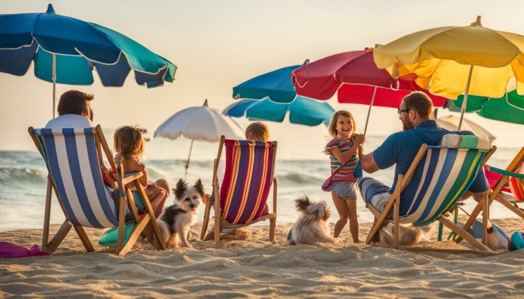 Familie am Strand Familienurlaub an der Nordsee mit Kind und Hund 