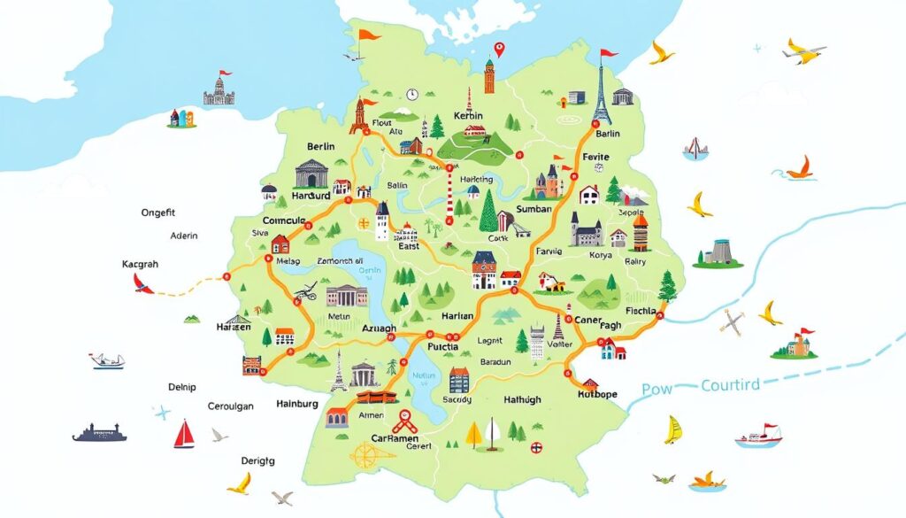 Städtereisen Deutschland mit dem Auto Karte von Deutschland